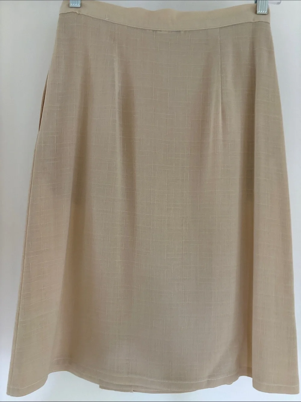 Classic Beige A-Line Midi Skirt